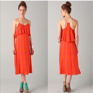 Thakoon Addition Orange Layered Slip Casual Maxi Dress